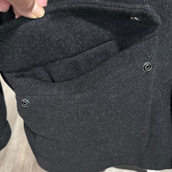 Elegant Black Men's Pea Coat - Picture 5 of 16